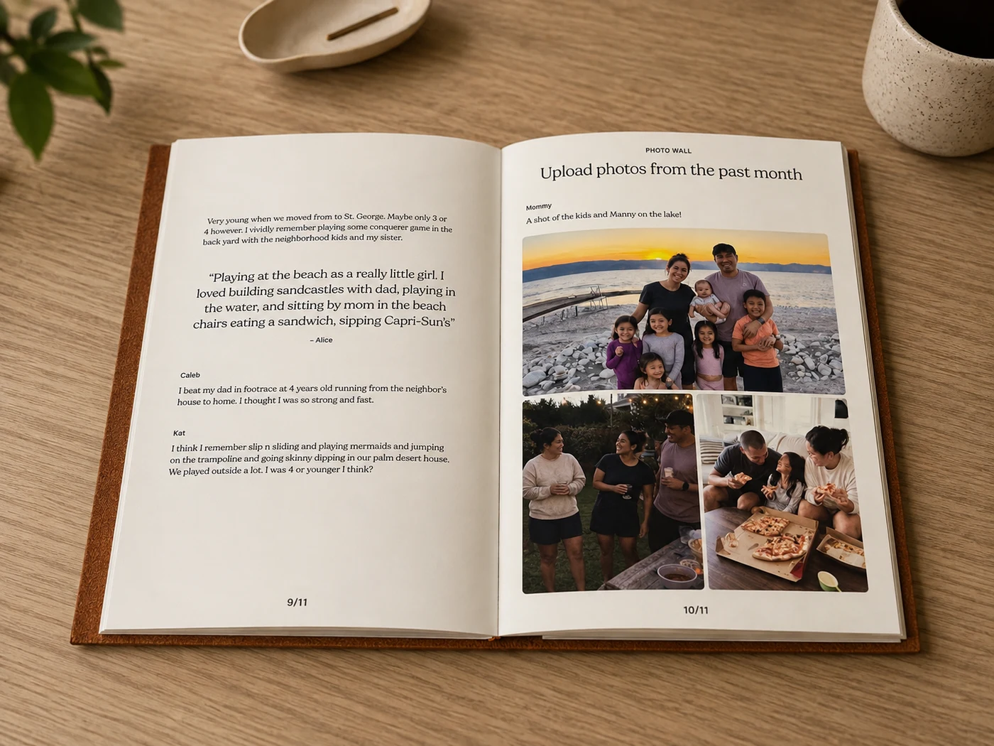Stories and family photos printed in a chapter